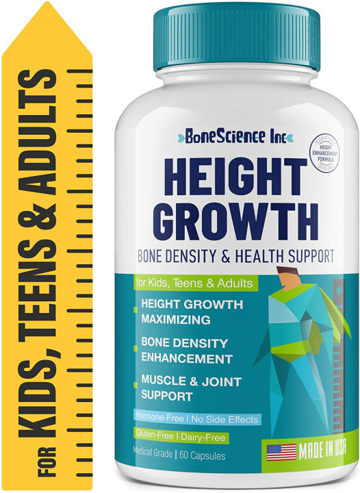 BoneScience Inc Height Growth Maximizer - Natural Peak Height - Made in USA  - Height Pills Bone Growth - Grow Taller Supplement for Adults & Kids -  Height Increase Pills - Maximum