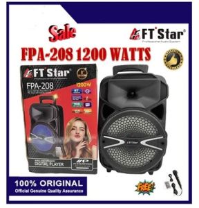 FT-Star 8" LED Party Speaker with Bluetooth Micro SD FM and Mic and Remote FPA-208