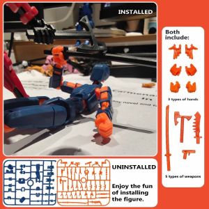 3D Printed Mannequin Robot Toys Lucky 13 Action Figure Toys Multi-jointed movable Assembly Toys Creative building block doll ornaments