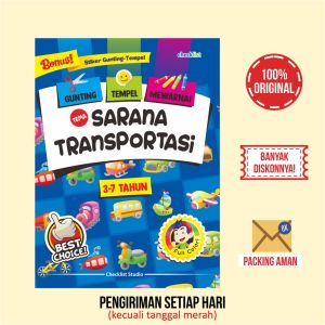 Buku Aktivitas Gunting Tempel Mewarnai Tema Sarana Transportasi