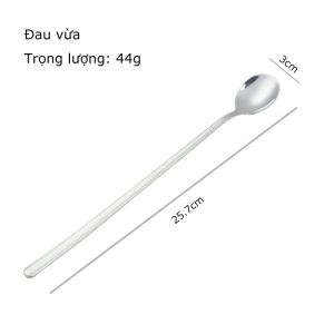 Muỗng Thìa Inox 304 Cán Dài - Uống Cà Phê Sinh Tố Cocktail.. Hàng Dày Dặn-HAUSE