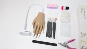 Practice Hand for Acrylic Nails Silicone Hand for Nail Practice Nail Tips Wont Fall off Nail Hand Flexible Nail Practice Hand for Beginners13.7 x 6.29 x 1.88in