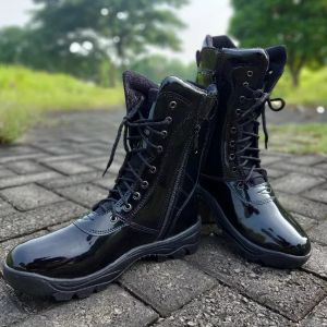 Sepatu pdl satpam tni polri banser hitam glosy