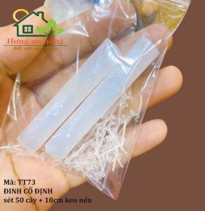 TT73 - Sét 50 đinh nhựa ghim cố định tiểu cảnh kèm keo nến dài 7cm