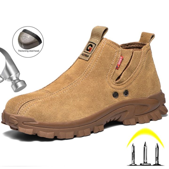 Anti-Slip Men Safety Boots With Steel Toe Work Shoes Men Security Boots  Anti-Smash Indestructible Work Boots Welder Safety Shoes Lazada PH