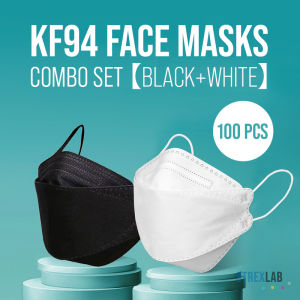 100pcs KF94 Mask - Bundle Combo Set 4 Ply Facemask Protective Gear Carbon Filter Anti-Virus Disposable White for Adult Kids | Strexlab