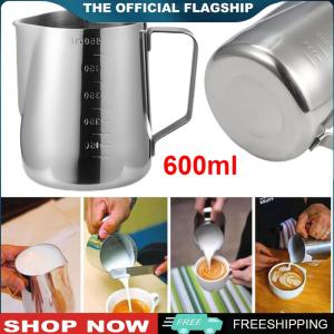 [Wild Camping]350/600/900ml Milk Frothing Jug Stainless Steel Milk Pitcher with Scale Barista Frother Pitcher Kitchen Cafe Accessories