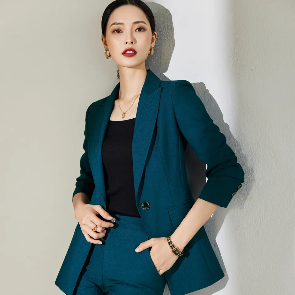 2022 Autumn Winter Formal Ladies Grey Blazer Women Business Suits with Sets  Work Wear Office Uniform 5XL Size Pants Jacket