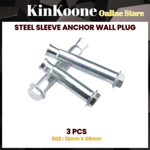 M8 Sleeve Anchor Wall Plug Besi Skru Dinding Simen Hexagon Screw Wall Plug Iron Expansion Bolt Besi