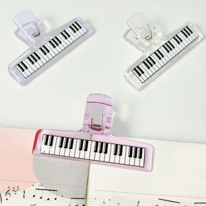 FOUNDTWO 5Pcs Mẫu đàn piano Giá nhạc acrylic Acrylic trong suốt Độ bám chắc chắn Người giữ điểm Sáng tạo Chống trượt Kẹp bìa cố định cho bản nhạc piano Sử dụng văn phòng