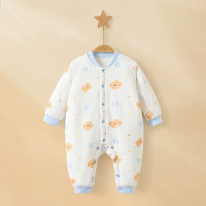Baby Romper Spring Autumn Winter Newborn Warm Outdoor Boys Girls Thickened Cotton Winter Jumpsuit Baby Clothes