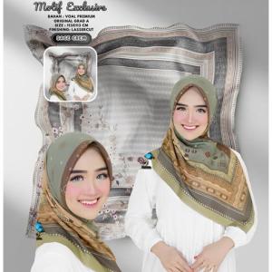 Kerudung Segi Empat Square Motif Marsoja Terbaru 2024 viral Voal Scarf Best QualityTepian Lassercut