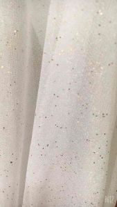 Vải von trắng tim kim tuyến làm rèm cửa hoặc phông cưới sinh nhật ( khổ 16 m )