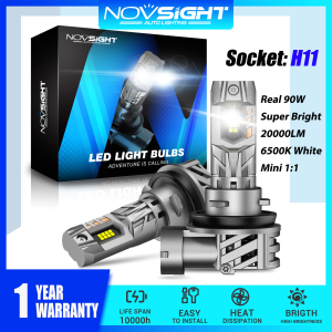 2 Bóng Đèn LED Xe Hơi Novsight N63 H11 H8 H9 H16 Bóng Đèn Pha LED Đèn Sương Mù Chùm Thấp 90W 20000LM 6500K Mini Siêu Sáng Thiết Kế 1:1 Cắm Và Chạy Bảo Hành 1 Năm Miễn Phí Vận Chuyển