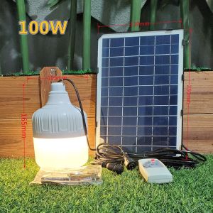 หลอดไฟพลังงานแสงอาทิตย์กลางแจ้ง 100W 200W 300W หลอดไฟถนนพลังงานแสงอาทิตย์ หลอดไฟ LED สปอตไลท์กันน้ำ หลอดไฟแบตเตอรี่พลังงานแสงอาทิตย์