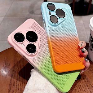 For Huawei Pura 90 Pro Max 80 Ultra P70 Case Gradual Ultra Thin Heat Dissipation Lens Protector Film Breathable Mesh Hard Cover