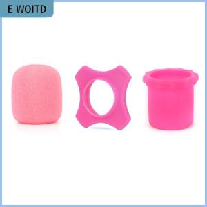 【E-WOITD】 Microphone Anti-Roll Anti Skid Case with Microphone Sponge Cover Set Mic Protection Silicone Ring Bottom Rod Sleeve Holder