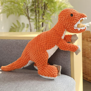 Interactive Pet Toy Squeaky Sound Plush Texture Dinosaur Plush Dog Toy Squeaky Chew Toy Bite Resistant Teething Toy for Dogs and dog and cat activity toy chew and play toy Pet Care