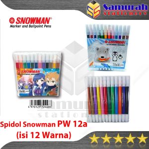 Spidol Kecil Snowman 12 Warna ( Set ) /  Marker 12 Colours