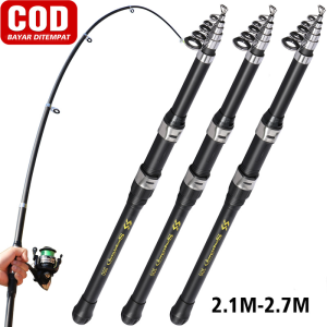 Sougayilang COD Stok Lokal Joran Pancing Tongkat Pancing Joran Murah Cuci Gudang Portabel Tongkat Pancing Laut Teleskopik Portabel 2.1M 2.4M 2.7M
