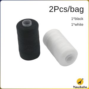 Naukaha【Ready in Stock】 500m Sewing Thread 40/2 Type White Black Polyester Thread