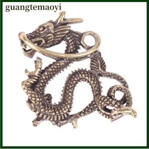guangtemaoyi 1 cái đồ cổ đồng thau trang trí Tượng Rồng động vật thần thoại Trung Quốc tượng đồng hình thu nhỏ tinh khiết đồng thau Điêu Khắc Rồng