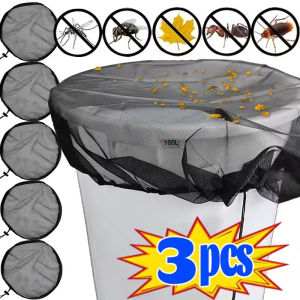 3Pcs Rain Barrel Mesh Cover for Water Buckets Mosquito proof mesh protective cover lid with Drawstring