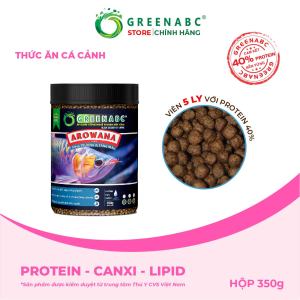 Cám cá rồng GREENABC - Độ đạm 40 tăng size tăng màu vảy sáng dáng đẹp. Hộp 350g