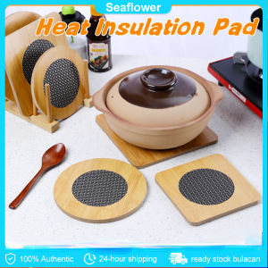 【Available】COD Multipurpose Round Wooden Heat Pad Table Mat Heat Insulation Pot Holder Kitchenware