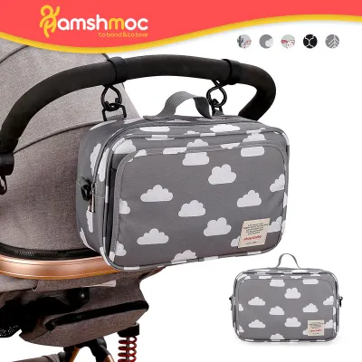 HamshMoc Waterproof Baby Diaper Bag Lightweight Portable Stroller Organizer Bag Crossbody Multi-Function Baby Essential Carry Tote with Stroller Straps for Travel