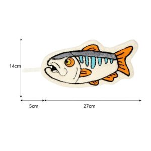 BK6H Absorbent Fishing Hand Towel Thickened Hanging Lure Fishing Wipe Cloth Durable Coral Fleece Fish Shaped Towel OutdoorKitchen Etc