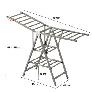 JIJI.SG Noir Foldable Clothes Drying Rack Height Adjustable SG