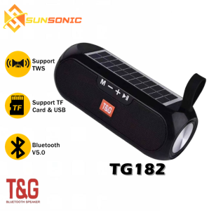 T&G TG182 TWS Portable Wireless Bluetooth HiFi Speaker support FMTF Card AUX USB Function with Solar Panel