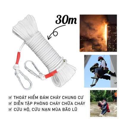 Dây Thừng Lõi Thép 8MM Chịu Lực Cao Thoát Hiểm | Dây Leo Núi Cứu Hộ Dây Sinh Tồn Outdoor 20M 30M 50M