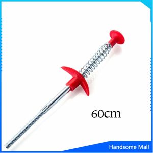 H.S. งูเหล็กทะลวงท่อตัน แก้ท่อตัน สปริงทะลวงท่อตัน งูเหล็ก (ยาว60 เซน 60cm) ที่คีบเส้นผมในท่อ Drain Pipe Jam Cleaner