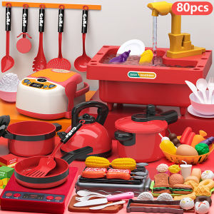 Childrens Dishwasher Circulating Water Simulation Kitchen Toy Play House kitchen Sink Kids Cooking Toys