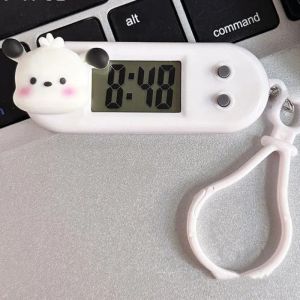 Cartoon Pochacco Digital Clock Melody Hello Kitty Kuromi Mini Electronic Watch Portable Oval Shape Watch Keychain Kids Gift