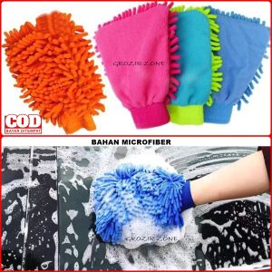 Sarung Tangan Cendol Microfiber Cuci Motor Mobil Bahan Lembut GZ