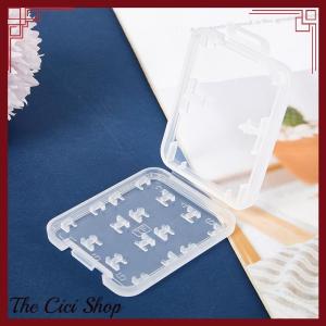 [The Cici Shop] กล่องเก็บการ์ดหน่วยความจำแบบใส1ชิ้นสำหรับ SD SDHC TF MS กล่องพลาสติก