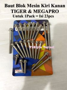 Baut Probolt Cvt Chrome Honda Cb Gl Tiger Megapro Baut Bak Kalter Blok Mesin Pack Set Isi 23 23Pcs Pc Nonflower Non Flower Silver