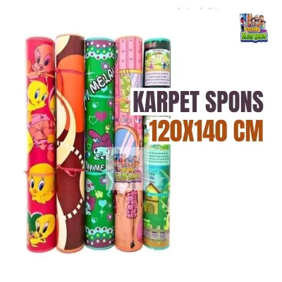 EVAMAT - KARPET SPON 120X140CM TIKAR MOTIF TAHAN AIR KARPET SAJADAH ALAS PIKNIK