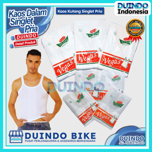 Duindo - Kaos Dalaman Pria Ukuran L-M-XL-3L Jumbo Kaus Kutang Singlet Sangsang Putih Vegasa
