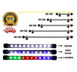 Lampu LED Aquarium T4 Multicolor 20/30/40/50/60cm - Warna Biru/Putih/Biru untuk Dekorasi Ikan
