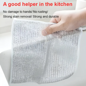 Metal wire dishcloth daily cleaning cloth mesh steel wire nonstick kitchen stove cleaning tools