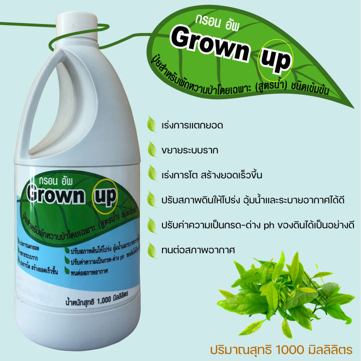 Grown up ปุ๋ยบำรุงสำหรับผักหวานป่าโดยเฉพาะ สูตรน้ำ