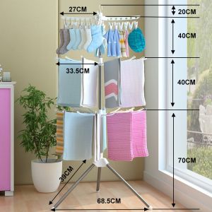 Baby Children Foldable Clothes Drying Rack 3 Tier Anti Slip Space Saving for Socks Towels Outdoor
