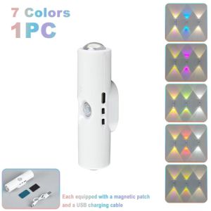 MILDGLOW Rechargeable LED Sensor Light Energy Saving 3-7 Colors Changing Wall Lamp Fashion ic Bedroom Night Light