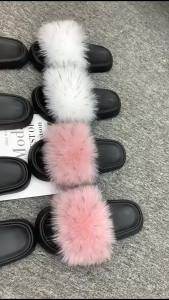 WomenS Outdoor Fashionable Raccoon Fur Casual Slippers Large Size WomenS Sandals