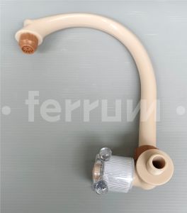 [ FERRUM ] Kran Cuci Piring Keran Dapur Keran Angsa PVC Narita Kepala Kemudi Putih Dan Coklat