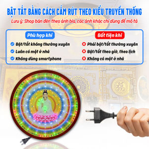 Hào Quang Led 8 Chương Trình Hoa Sen Đèn Trang Trí Bàn Thờ Treo Cùng Tượng Phật HQ-8CT-07